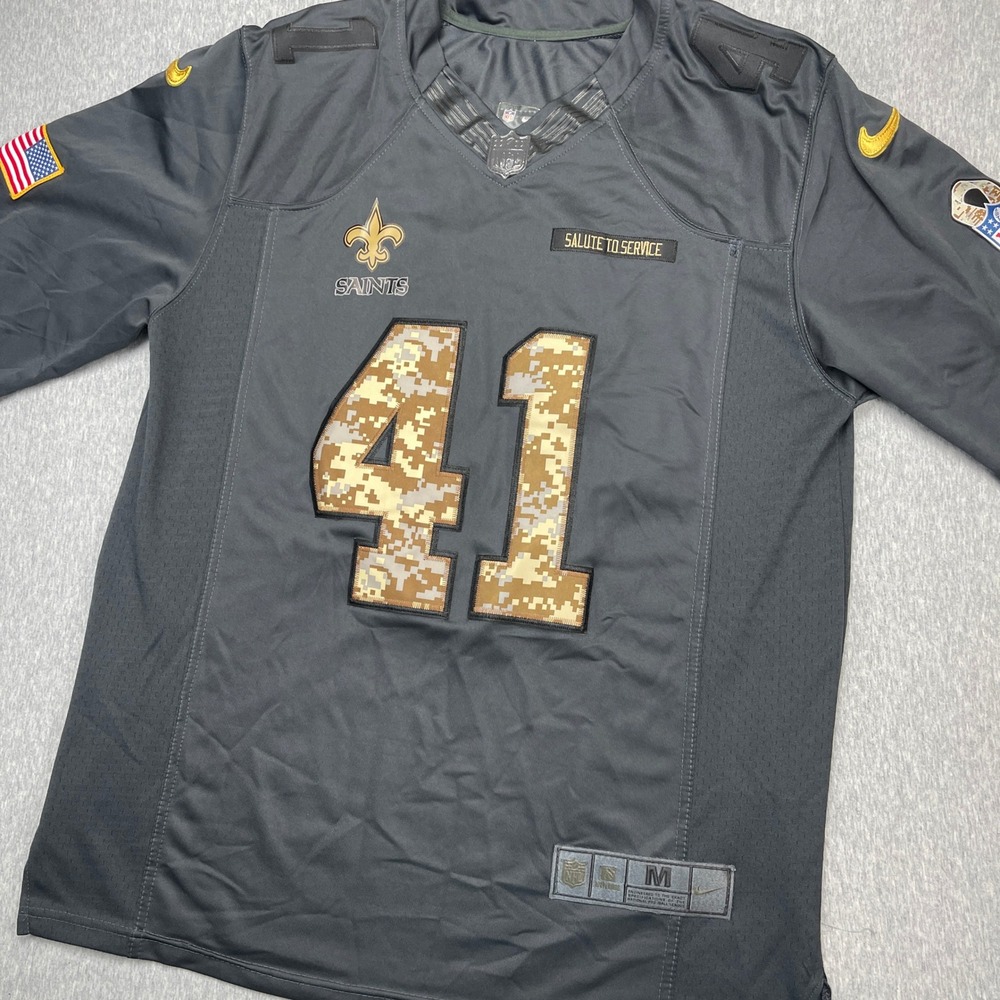Nike New Orleans Saints Alvin Kamara Salute to Service Jersey Gray Camo Mens M